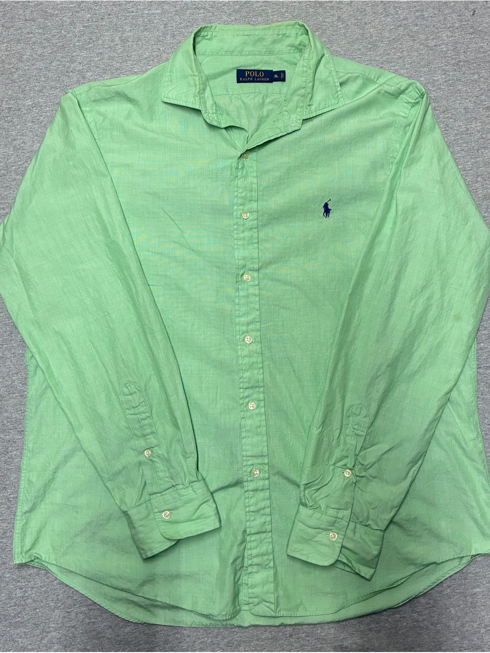 Polo by Ralph Lauren Light Green Button-Down Shirt with Navy Pony